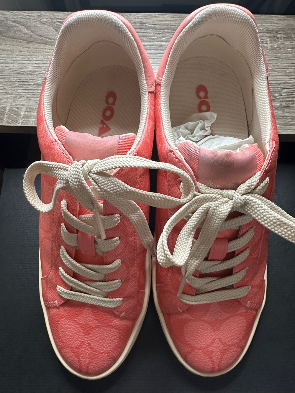Coach Coral Pink Signature Low-Top Sneakers - Picture 5 of 6